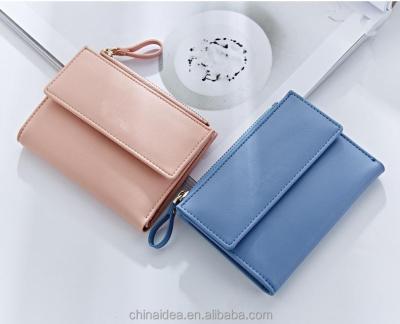 China ODM handmade pure color OEM small wallet women pinch multifunctional lady bags wallet wallet gift for sale