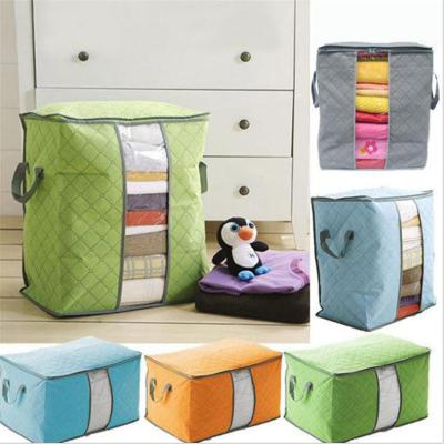 China Large Fashion Charcoal Quilt Storage Bag Window Storage Uniform Dust Bag Bamboo Multicolor Storage Bag for sale