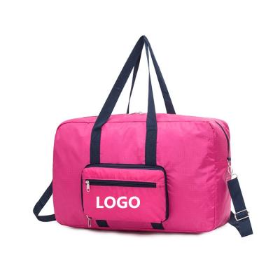 China Factory Wholesale 2022 New Yiwu Folding Rose Red Nylon Foldable Waterproof Luggage Bag for sale