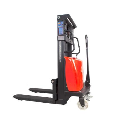 China Jingxin Factory Direct Selling Hotels Semi Electric Hand Operated Forklift Stacker 2 Ton Capacity for sale