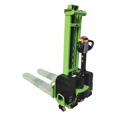 China Hotels 500kg 700kg 1000kg Self Loading Portable Automatic Forklift Lift Electric Stacker With Lithium Battery for sale