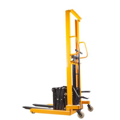 China Hotels Manual Scissor 500kg Forklift Hand Pallet Lift Reach Stacker Price for sale