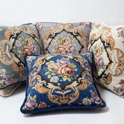 China Decorative Classic Jacquard Flower Square Cheersee Retro Custom Cushions Home Decor Pillow With Customized Size for sale