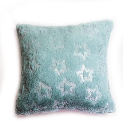 China Wholesale Nordic Blue Square Pattern Cheersee Fashion Plain Star Pattern Silver Stamping Decorative Silver Stamping Cushion Covers For Home for sale