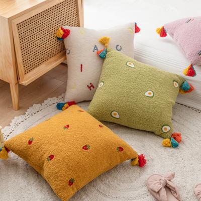 China Soft Colorful Teddy Velvet Anti-bacteria Cheersee Fruit Lamb Pellets Cute Pink Home Decor Tiles For Kids Bedding Room for sale