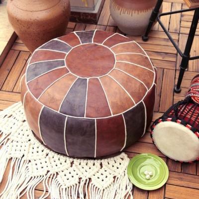 China Retro Moroccan Arabic Cheersee Floor PU Leater Embroidery Futon Vintage Handmade Kilim Decorative Seating Cushions For Meditation for sale