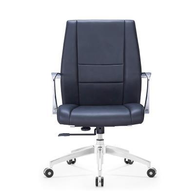 China Rotation Lock Tilt Leather Office Chair Blue Control Kabel Bazhou Furniture Commercial Office Chair for sale