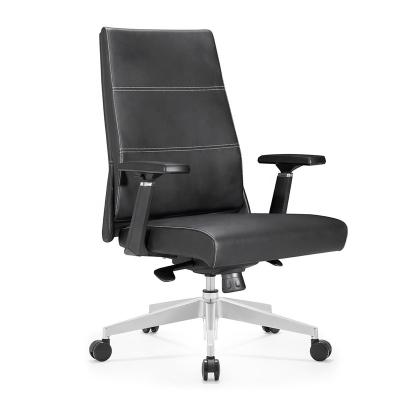 China Black Streamline PU Foam Swivel Office School Chair San Yang Xiger Leather Molded Office Rotation Chair for sale