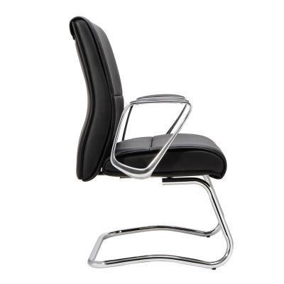 China Modern Black Desk Guest Office Meeting Reception Chair Visitor Revolving Waiting Chair for sale