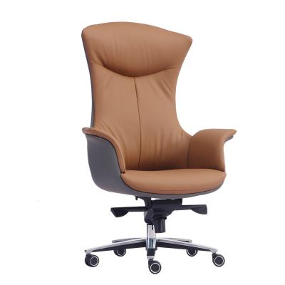 China Chinese Manufacturer Modern Office Furniture Rotating Swivel Brown The Boss Chair CEO Chair Desk for sale