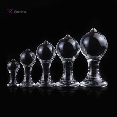 China 2020 Brand New Huge Transparent Bubble Body Crystal Anal Plug Glass Butt Plug Sex Toys Small For Prostate Massager Stimulation for sale