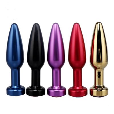 China Colored Bullet Butt Plug Metal Butt Plug Customized Colored Bullet Butt Plug Anal Plug for sale