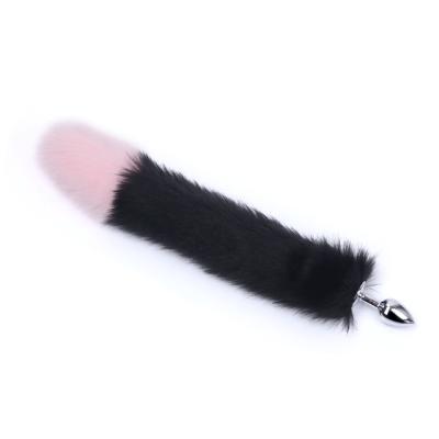 China Real Fur Metal Material Tail Plug , Colorful Anal Plug Toys for sale