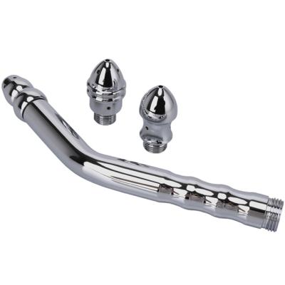 China Easy To Insert Body 3 Removable Nozzles Angled Douche Enema System Set Anal Vaginal Cleaning for sale