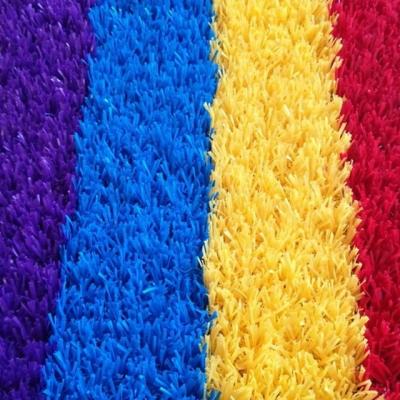 China Red Yellow Blue Purple Artificial Kids Grass Turf Rainbow Runway Density 22050stitches/sqm for sale