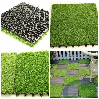 China Double PP NET PU Backing Artificial Turf Tile for Eco-Friendly and Durable Landscaping for sale