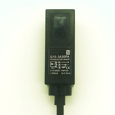 China Position Sensor G15-3A30PA High Quality Square Shell Diffuse Reflection Switch Plastic Photoelectric Sensor for sale