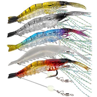 China PVC Soft Lure Baits Lure Connector Wholesale Soft Outdoor Freshwater Shrimp Primers Shrimp Swimbait Soft Red Eyes for sale