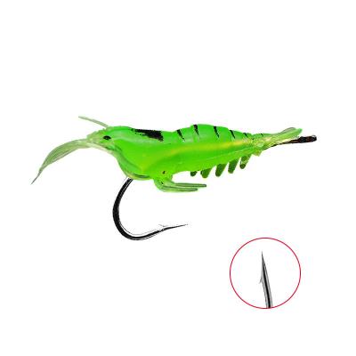 China PVC Soft Lure Topwater Swimbait Brave Artificial Soft Shrimp Shape Fishing Lure With Hook Jerkbait 5 Colors Soft Fishing Lure for sale