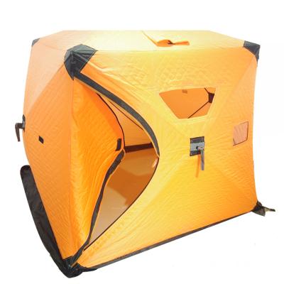 China Factory Wholesale Portable Very Cheap Diagonal Tethering Type Tent Cube Ice Fishing Insulated Ice Fishing Tent On Sale for sale