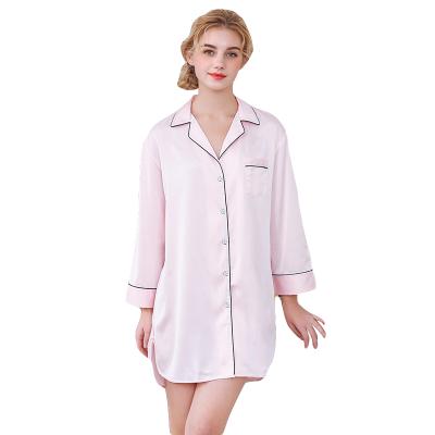 China China factory QUICK DRY nightgown for women sleepwear long sleeve satin robe pijamas blue satin nightgown designs for sale