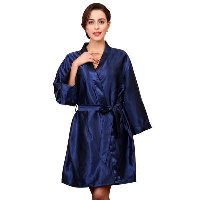 China Factory Outlet Large Size V Neck Long Robe Soft Sleeve Pajamas Plus Wholesale Chinese QUICK DRY Satin Long Loose Short Nightgowns for sale