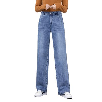 China Factory direct supply hot QUICK DRY jeans for girl women denim pants mujer long leg soft jeans high rise classic blue wide butt for sale