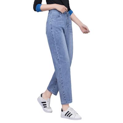 China Chinese Factory Wholesale QUICK DRY Jeans Women Straight Leg Denim Pants For Girls Lady Blue Classic Denim High Rise Custom Made Trousers for sale