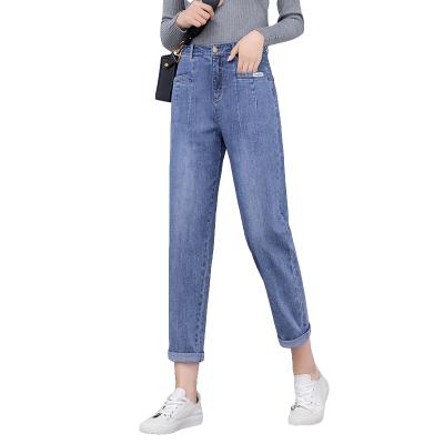 China OEM QUICK DRY service high quality straight jeans for teen girls comfortable women denim pants stretch regular washed pants for sale