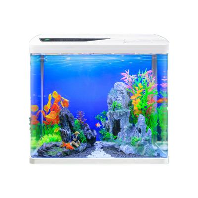 China Small Desktop Aquarium Viable Wholesale Desktop Glass Eco Friendly Small Fish Tank With Lighting And Filtration System for sale