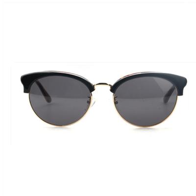 China 2021fashion popular high quality Uv400 round polarized metal+acetate sunglasses for sale