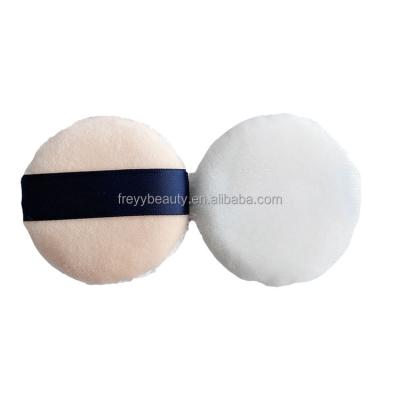 China Loose Powder / Blush Double Side Short Hair Puff With Japanese Plush Turned Velvet Body Dry Cosmetic Puff for sale