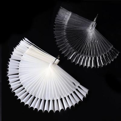 China Perfect Size Fitting 50 Pcs Nail Art Color Fan Fan Shaped Card French Nail Polish Display Color Tip Ghost Nail Tips New for sale