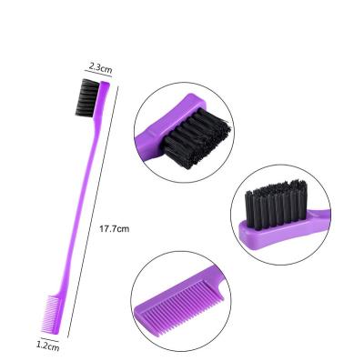 China Nondisposable Double Sided Edge Sweeps Eyebrow Comb Brush Edge Control Hair Brush For Salon for sale