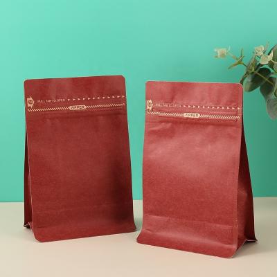 China Custom Flat Bottom Pouch Bag Barrier Food Packaging Ziplock Bag For Coffee Square Box Bottom Pouch for sale