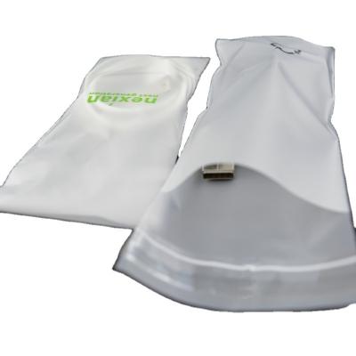 China Impact Resistance Plastic Eco Clear Poly Bags With Adhesive Strip for sale