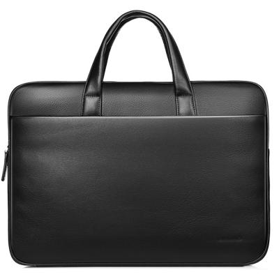 China Laser Cut Men's Office Business Shoulder Bag Executive Business Briefcase Luxury Genuine Leather Business Premises Briefcase for sale