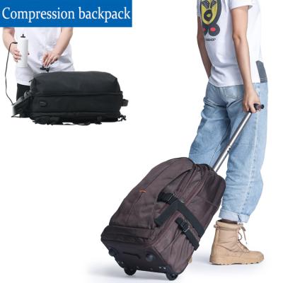 China Executive Anti-theft Multi-Use Travel Laptop Trolley Bag Rolling Rolled Trolley Rucksack Backpack Women's Double Bag Backpack for sale