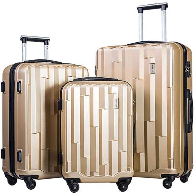 China Polyester Stylish Shape Super Strong Polycarbonate Suitcase Luggage Sets With Wet Dry Lamination Function for sale