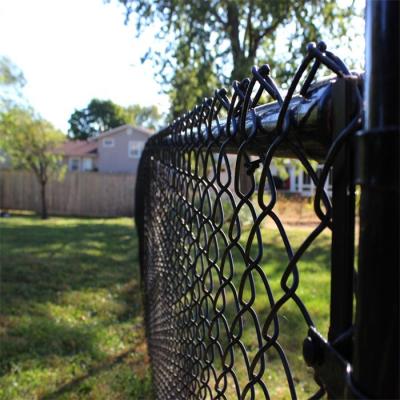 China Easily Assembled Manufacturer PVC Vinyl Powder Coated 4ft 5ft 6ft Black Galvanized Steel Wire Mesh Fabric Fence 9 Gauge Chain Link for sale