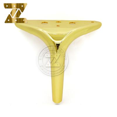 China Hollow Out artistic Furniture Sofa Legs, Polished golden Triangle Feet for Sofa Table Cabinet Bookcase Cupboard Couch for sale