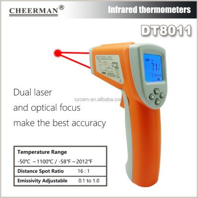 China Widely Industrial Cheerman Digital Thermometer DT8011 1100C Non Contact Laser IR Thermometer Pyrometer High Temperature Gun Type for sale