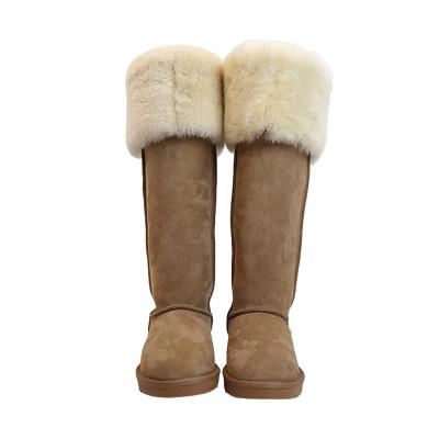 China CUSHIONING 20 Years Experience Custom Made Fur Anti-Slip Boots Girls Ladies TPR Genuine Leather Winter Top Women Snow Boots Long Snow Boots for sale