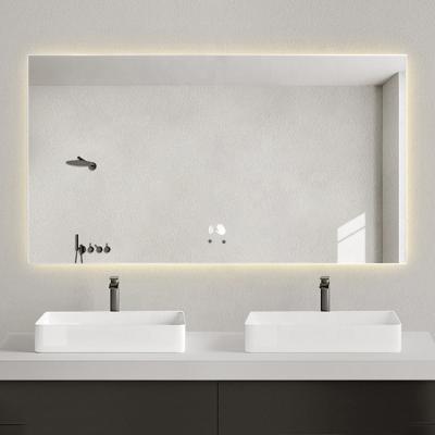 China 24 inch horizontal Magic Smart Touch Screen bathroom defogging mirror with lights for sale