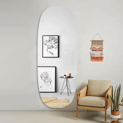 China Custom big large frameless long full length body wall dressing standing floor decor Mirror espejo spiegel for sale