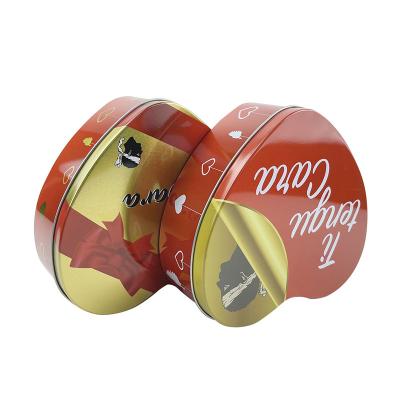 China Food Factory Customized Heart Shaped Chocolate Tin Box Wedding Gift Candy Tin Container for sale