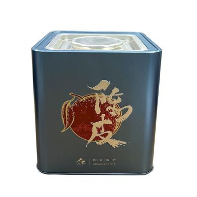 China Custom Luxury Square Round Tin Can Storage Container Metal Box Packaging Tin Can For Loose Tea Beverage Factory for sale