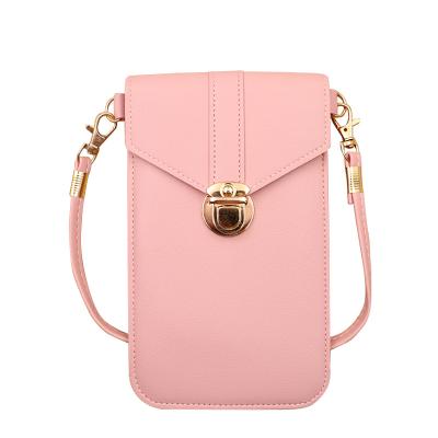 China Leather Waterproof Phone Strap Cross - Body Cell Phone Shoulder Bag Screen Touchable Cell Phone Bags & Cases for sale