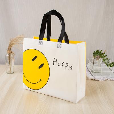 China Low MOQ 100pcs Handled Nonwoven Bags Portable Shopping Bag Logo Advertising Stock Custom Promotion For Travel for sale