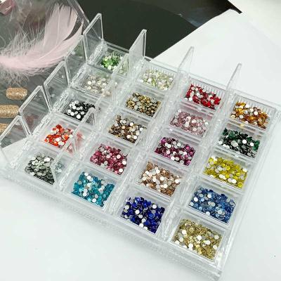 China New Luxury 3D Nail Package Sample Resin Rhinestone Bling Box Kit SS10 Sample Resin Rhinestone Sample Box Bling Kit for bling set supplier for sale